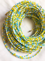 Light blue, White, Yellow