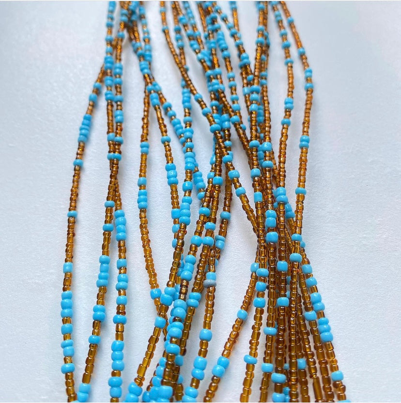 Light blue and brown